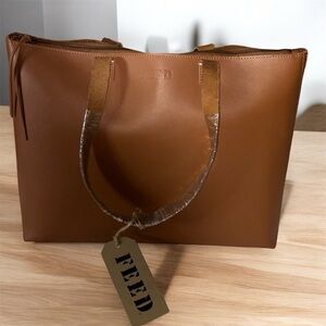 FEED Classic Tan Tote Bag 100% Leather